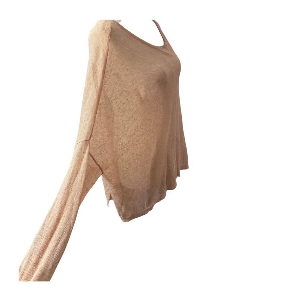 Ruti Lightweight Linen Blend Knit Sweater Blush Pink Oversized Drop Shoulder O/S - Picture 2 of 5